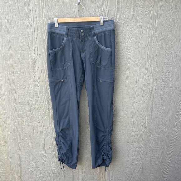 KUHL Hiking Pants Women Size 6 R‎  Scrunch Ruched  Leg Stretch Nylon Gray Long - Picture 1 of 10